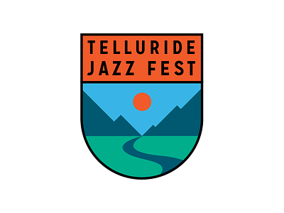 Telluride Patch badge colorado icon logo mountains patch river simple sky telluride typography valley