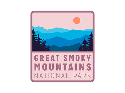 National Park Badge badge great smoky mountains mountains national park patch simple