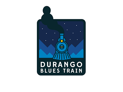 Durango Blues Train Patch badge blue design durango illustration night patch sky train