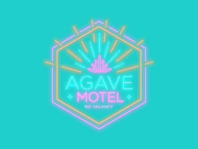Agave Motel desert hotel icon illustration lights logo motel neon sign typography
