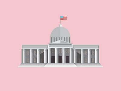 Government Building building digital flag flat design government illustration illustrator