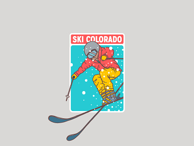 Ski Colorado badge colorado digital illustration patch ski skier sticker