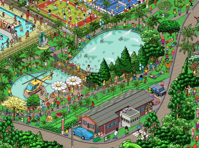 Sesc Itaquera's Park map - Swimming Pool by Gus Morais on Dribbble