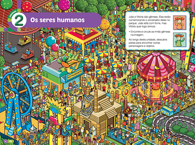 Amusement Park for Moderna Publishing advertising detail editorial infographic isometric isometric art landscape map park pixel art seek and find seek and find where is waldo where is wally