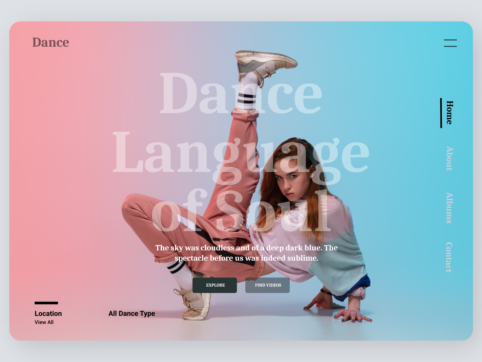 Dance Landing Page by Angela Taylor on Dribbble