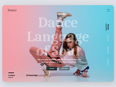 Dance Landing Page design ui