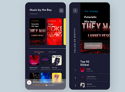 Music App app design ui