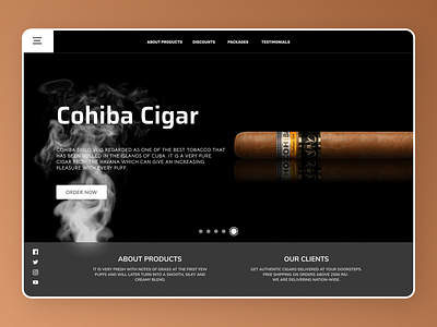 Cigar Landing Page branding design ui