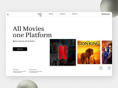 Moviw Landing Page branding design ui