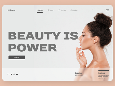 Beauty Landing Page branding design ui