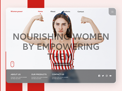 Women Power Landing Page design ui