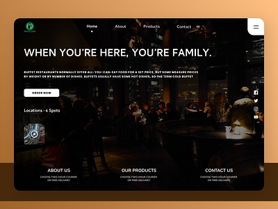 Restaurants Landing Page design ui