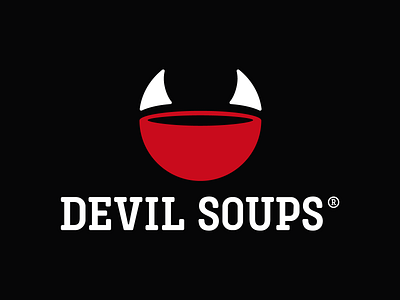 Devil Soups Logo branding design flat icon illustrator logo minimal typography vector