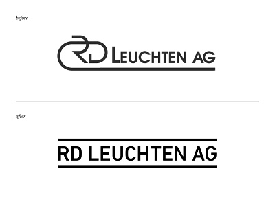 RD Leuchten Logo Redesign branding illustrator logo minimal redesign typography vector