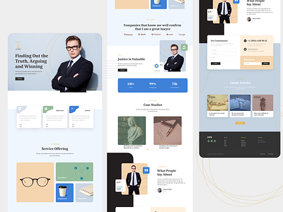 Lawyer website contact design landing page ui