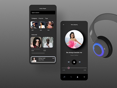 Music App Concept 2 app design design features mobile app ui