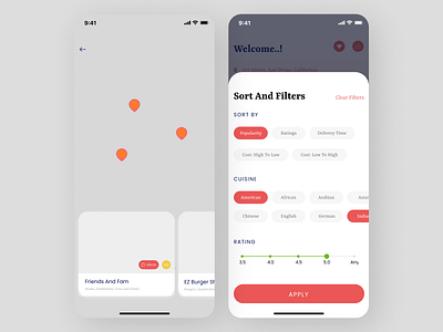 Map App Concept app design contact design features mobile app ui