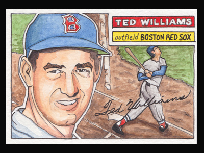 Ted Williams baseball ted williams illustration watercolor