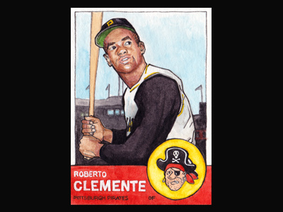 Hand made Roberto Clemente Baseball Card