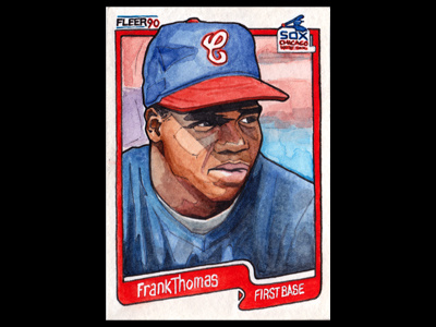 Hand painted Frank Thomas Baseball Card