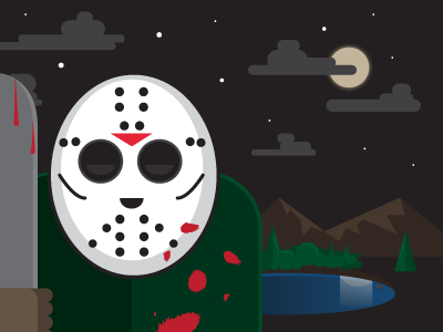 Friday the 13th. art blood camp digital friday hockey mask horror illustrator jason mask movie vector