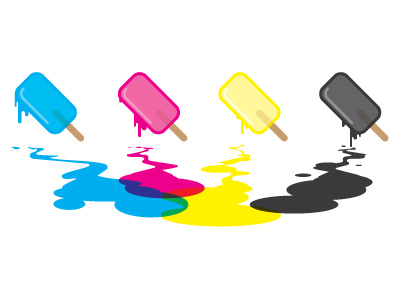 CMYK Pops adobe art cmyk concept ice melting popsicles summer vector