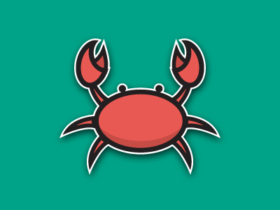 Crab crab ocean critters sea life sticker vector