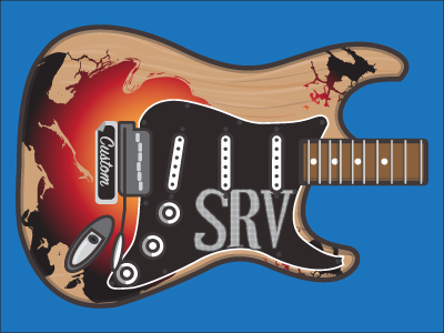 Stevie Ray Vaughn Guitar Vector adobe blues guitar illustrator pickup srv strat stratocaster vector