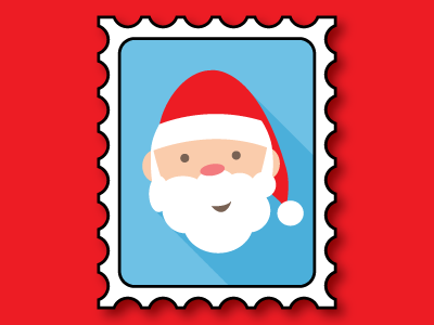 Santa Stamp adobe christmas holiday illustrator letter santa stamp vector