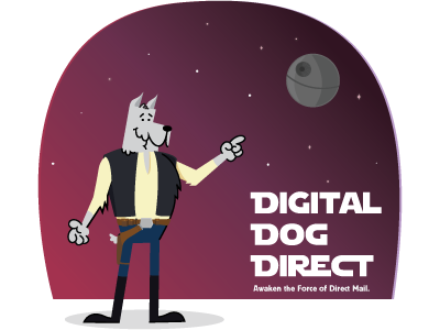 Digital Dog Direct Illustration adobe branding death star digi digital dog direct han solo illustrator marketing social media star wars