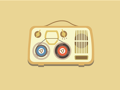 audio tape recorder audio grundig icon illustration music portable recorder reel to reel tape vintage