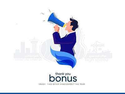 Illustration - Man announcing banner branding character illustration cover design creative advertising design illustration illustrations vector design