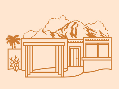 The new place arizona house illustration landscape mountain phoenix scenery