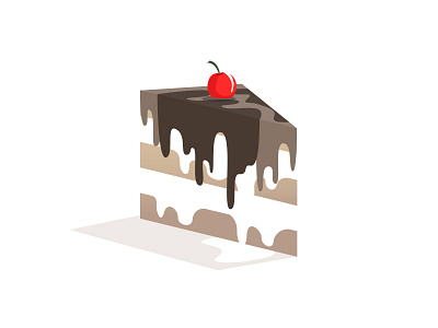 A slice of heaven cake flat food ice cream illustration negative space yum