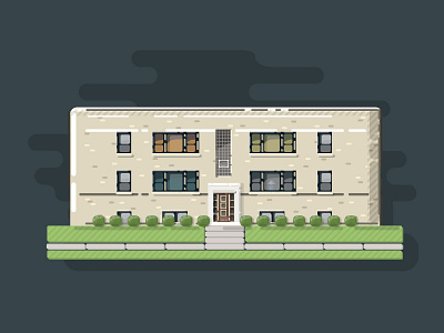 Our old apartment building home house illustration