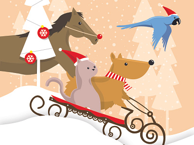 Holiday Card Concept for Vets animals card christmas holiday vet winter