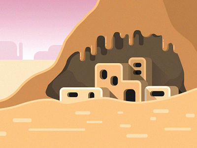 Small House #11 building desert home house illustration landscape mountain