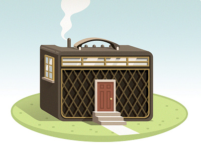 Small House #13 amplifier building home house illustration landscape music