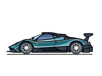 Pagani Zonda R car illustration pagani supercar zonda