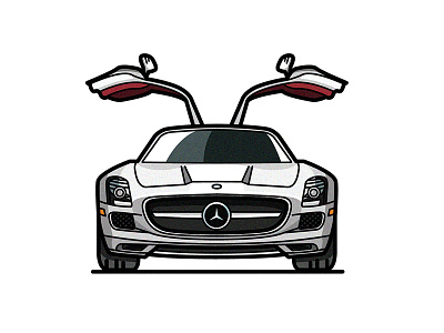 Mercedes SLS AMG amg car illustration mercedes sls supercar