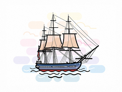 Old Ironsides boat constitution illustration navy old ironsides ship uss