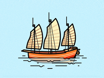 Chinese Junk Boat boat chinese illustration junk ship