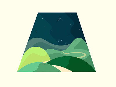 The Pleiades over the hills hill illustration landscape pleiades stars