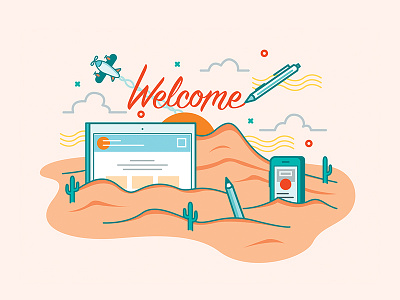 Welcome screen concept home illustration page screen welcome