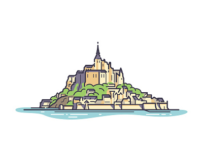 Le Mont Saint-Michel contest france illustration le mont saint michel normandy sticker