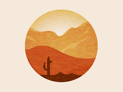 AZ arizona cactus desert illustration landscape mountain