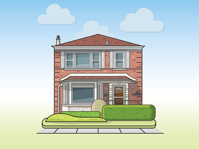 Chicago House building chicago flat home house illustration