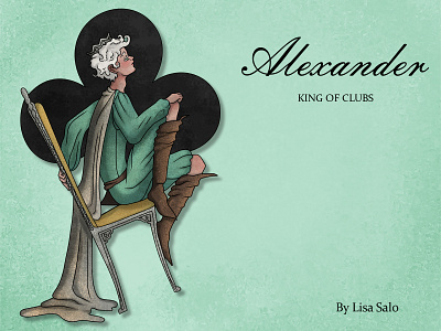 Alexander- King of clubs card design cards character character design clubs illustration ink pastel craft paper king