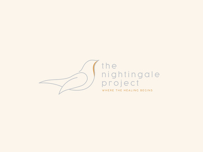 The Nightingale Project bird branding color palette design lockup logo nursing podcast podcast logo podcasting simple typography
