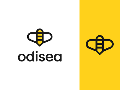 odisea logo design app art bee cheerful design digital graphic design help icon logo logo design logo designer mark mascot playful ui ux web yellow